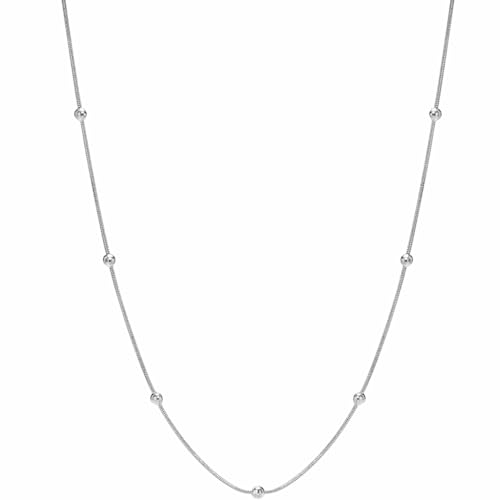 Jude Jewelers Stainless Steel Classic Plain Beaded Snake Chain Necklace