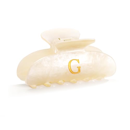Image of Acrylic Letter Hair Clips for Women - Birthday Gifts Monogram Hair Claw Alphabet Large Hair Clip, Mother's Day Fashion Glitter Claw Clips Elegant And Durable Hair Accessory, Letter G
