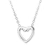 BRIGHTWINST Fashion Heart Pendant Necklace For Women Black Sliver Color Metal Hollow Simple Jewelry Pendant Wedding PTPNU1404