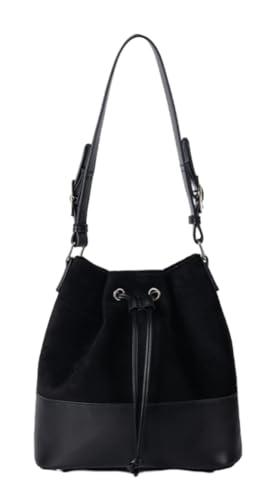 Suede Bucket Bag for Women The Spring Fashion Matte Finish Shoulder Bag Crossbody Purse Work Casual Tote Handbag