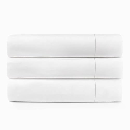 Superior Cotton Blend Percale Flat Sheets, Full, Set of 3