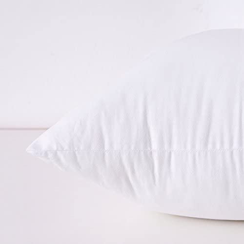 HOMESJUN Throw Pillow Inserts, 26x26 Inch Decorative for Sofa, Bed and Chair, Cotton Cover, Set of 2, White by HOMESJUN - Image 3