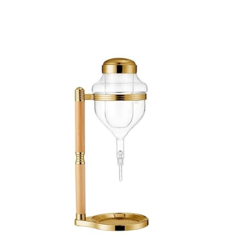 Traxomi 日本式酒ひとしずく氷酒器料理店しずく分酒醒壺安定高ホウ素珪酸ガラス透明温度差に強い多用途冷熱対応クリア頑丈長持ち (金色)（Amazon）