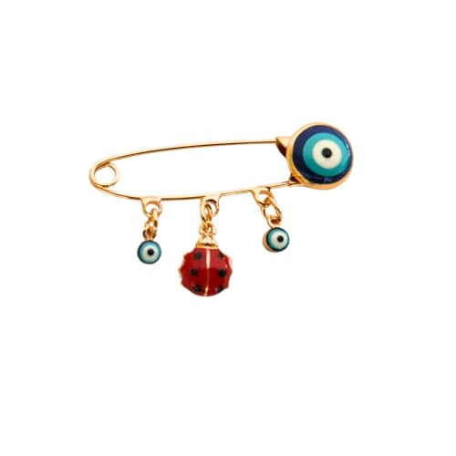 Image of Turkey Evil Eye Rhinestone Charm Blue Lucky Eyeball Hands Brooch Pins Jewelry for Good Luck