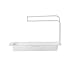 AiKoch Évaluation Télescopique Cuisine Cuisine Auto Drainage Savon Savon Sponge Panier Support Rock Serviette Barre De Ménage Fournitures De Ménage (Color : White)