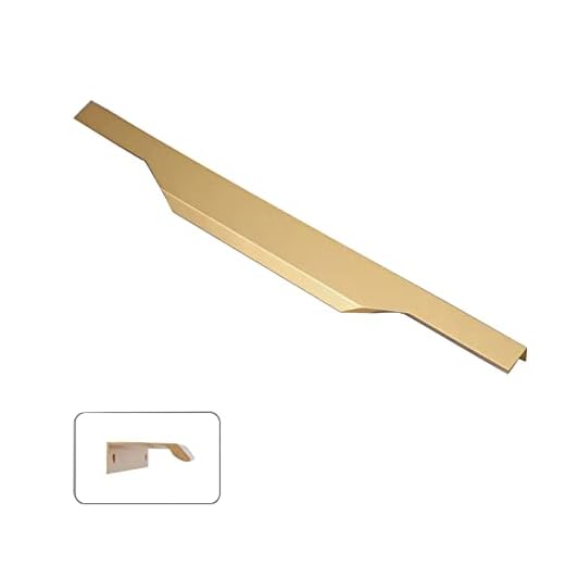 Dolt handtag svart finger kant drag, dolt handtag aluminiumlegering skåp handtag draghandtag osynligt handtag set för hem kök dörr låda (80 cm/31 tum, guld)