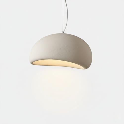 maolo Lampada a Sospensione Stile Wabi-Sabi Ø40/50/60 cm | Design Organico in Schiuma Bianco Opaco | Attacco E27, Cavo 1m | Illuminazione Moderna per Cucina, Soggiorno, Japandi (Ø50)