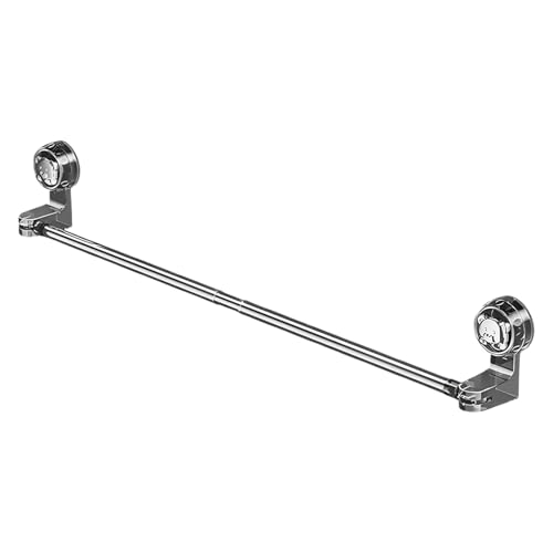 Wall Towel Rack - Suction Cup Adjustable Storage Bar | Stainless Steel Pull-Out Rod, Wall Mounted Holder for Towels Rags, Clothes Space-Saving Organizer for Kitchen Apartment &Hotel Use
