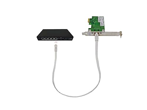 Elfcam® - Tarjeta Ethernet 2.5GB, PCIe 3.1 2.5GBase-T, Controlador LAN RJ45 Gigabit 2500/1000/100Mbps para Windows 10/11 Linux, 1 puerto 2.5G RJ45 miniatura 3