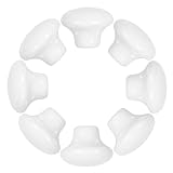 iplusmile 8 piezas Pomelos de Cerámica Blancos Redondos para Armarios Modernos de Tiradores Minimalistas para Puertas Fáciles de Limpiar y Mantener Diseño Elegante para Cocina y Baño