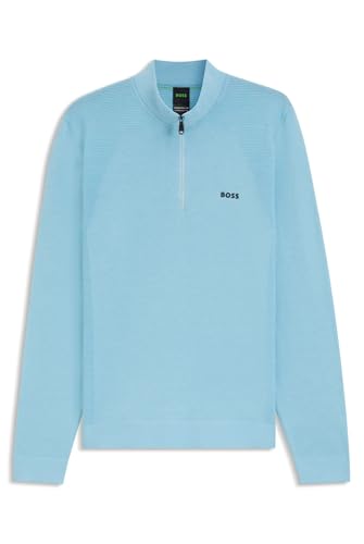 BOSS Mens K Momentum-Lite MN Cotton-Blend Sweater with Quarter Zip and Body-Mapping
