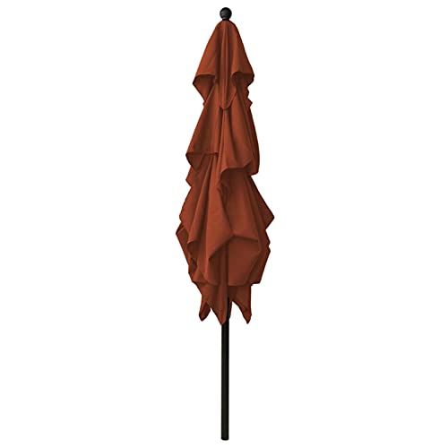 Parasol extérieur 2.5x2.5 m terracotta avec mât aluminium CLSDRZC