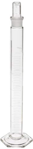 Image of Pyrex Single Metric Scale Graduated TC Cylinder with Stopper, 50ml Capacity, 24mm OD x 255mm Height (Case of 12)