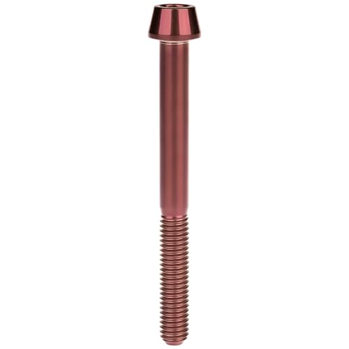 Image of Titanium Ti Bolt M5x9 16 18 20 25 30 35 40 45 50 55 60mm Tapered Head Screws Pack of 4 (M5x55mm, Burgundy)