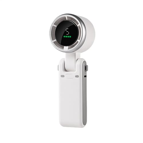 Nuytghr Ventilador de mano portátil, ventilador de escritorio plegable, personal pequeño, ajustable en 5 etapas con pantalla digital, batería de larga duración, 6.7 x 2.1 x 2.4 pulgadas, ideal para