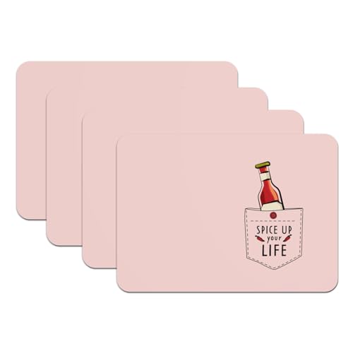Sets de table caoutchouc antidérapants rose piment grand format imperméable