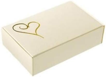 Aromaroma Cake Boxes - Ivory & Gold Heart 10 Pack