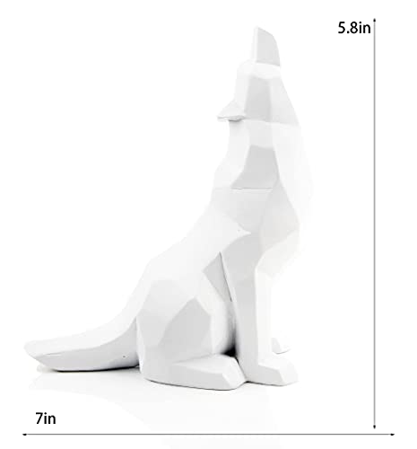 Wisifayardin White Howling Wolf Figurine Statue For Home Decor #TOP1