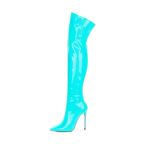 Image of Thigh high boots for women striped Back zipper Burgundy Zebra Print Over the knee Sexy gold white pointed toe Cow Print leopard Magenta stiletto heel