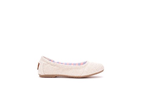 TOMS Ballet Flats Natural Metallic Burlap 10007734 Youth 12
