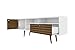 Manhattan Comfort Liberty Collection Mid Century Modern TV Stand With Three Shelves, One Cabinet and One Drawer With Splayed Legs, White/Wood, Large, Model:202AMC69