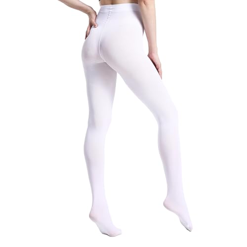 MATHACINO Women's 80D Solid Color Soft Semi Opaque Pantyhose Colored Tights High Waist Womens Tights3