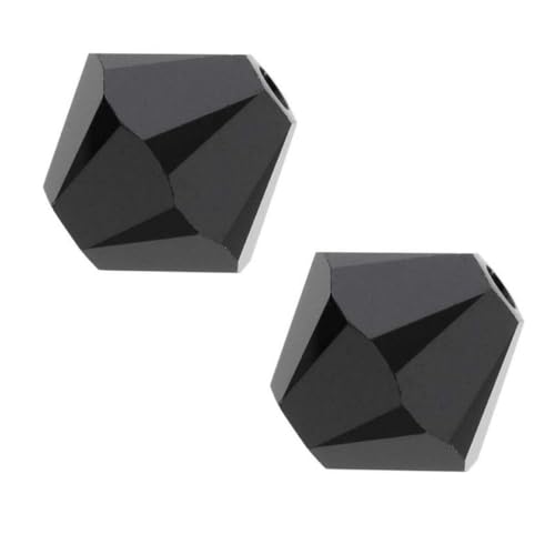 100pcs Adabele Austrian 4mm (0.16 Inch) Small Faceted Loose Bicone Crystal Beads Jet Black Compatible with Swarovski Crystals 5301/5328 SSB423