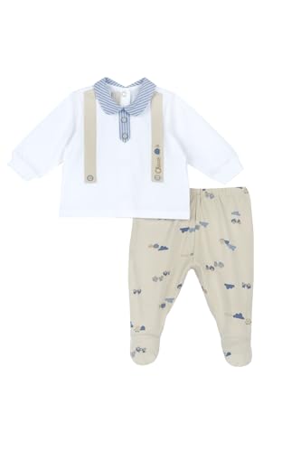 Chicco, Conjunto Recién Nacido con Camiseta y Polainas de Algodón Suave, Ideal para Primavera y Otoño, Idea Regalo Nacimiento, Designed in Italy, Ropa Bebé 0-24 Meses