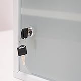 HS-Lighting Medizinschrank Arzneischrank aus Edelstahl XXL Erste Hilfe Schrank abschließbar, Glas Tür mit Tip-on Automatik, 60 * 30 * 12cm (Weiß-4 Fächer)