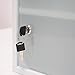 HS-Lighting Medizinschrank Arzneischrank aus Edelstahl XXL Erste Hilfe Schrank abschließbar, Glas Tür mit Tip-on Automatik, 60 * 30 * 12cm (Weiß-4 Fächer)