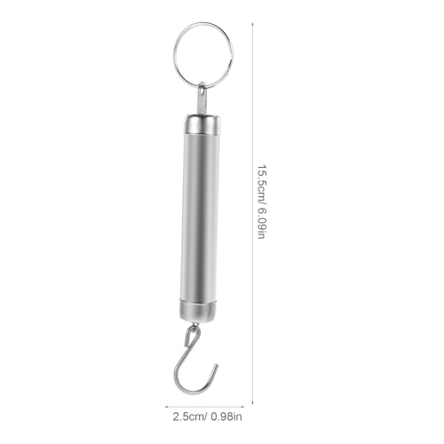 Homsfou Peson MéCanique Mini Balance À Crochet Pour Bagages ÉChelle De Poids Portable Avec PoignéE Anneau 15.50 Cm Argent Pour Voyage Cuisine Et PêChe – vue 8