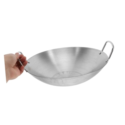 Wok de acero inoxidable con doble asa y gran capacidad miniatura 4