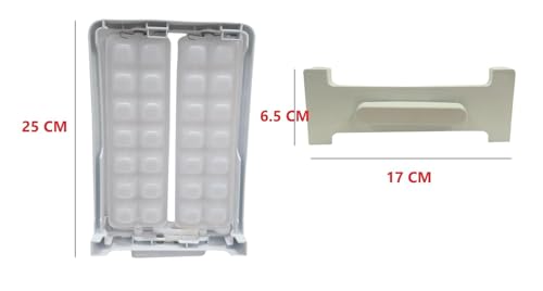 Image of Refrigerator Ice Tray (DA61-08907) And Cube tray (DA63-07331A) Combo Set Compatible With Samsung Double Door Fridge Door Shelf