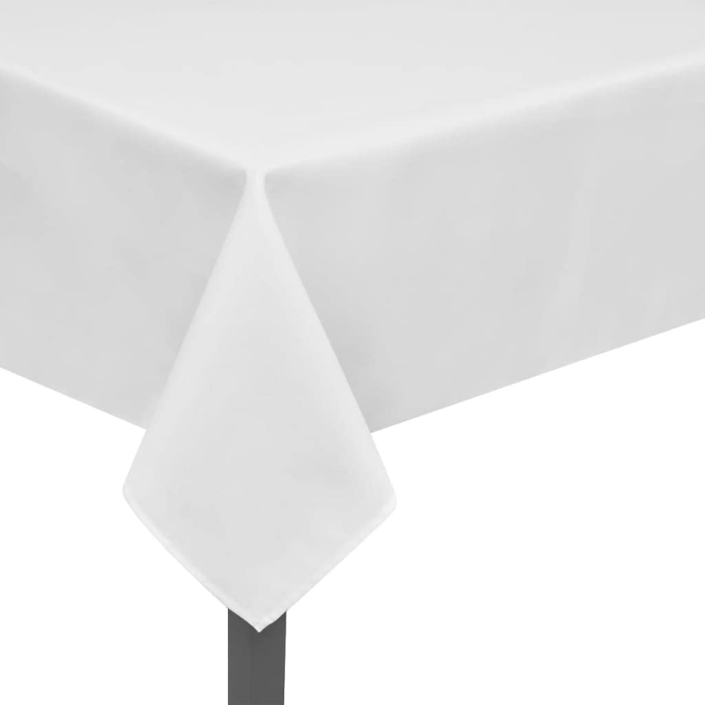 5 manteles blancos de 250 x 130 cm, resistentes al agua, juego de 5 manteles de poliéster resistente para bodas y uso diario