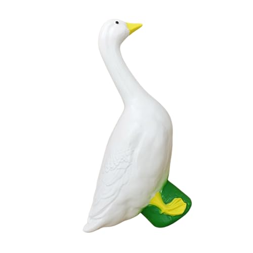 Oie en résine pour jardin : petite statue décorative texturée - 5