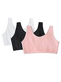 Fruit of the Loom Women's Built Up Tank Style Sports Bra, Blushing Rose/Black/White, 38