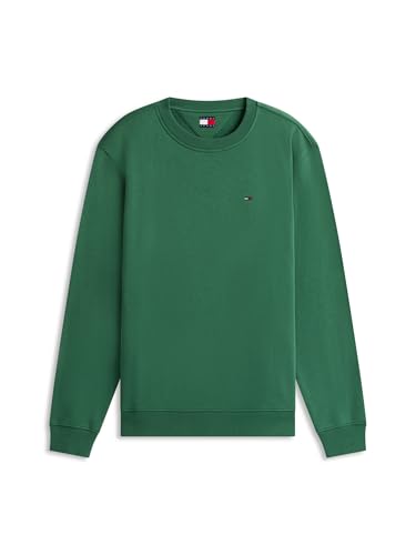 Tommy Jeans Herren Sweatshirt Regular Fit Flag Fleece Rundhalsausschnitt, Mehrfarbig (Shadow Pine), XS 4