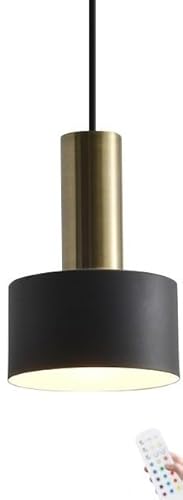 Small Pendant Light Battery Operated,Rechargeable Pendant Lighting Ceiling Hanging Light,Indoor Brass Gold Chandelier Black Pendant Lamp for Kitchen Island Bedroom Dining Room(Gold+black,1 pack)