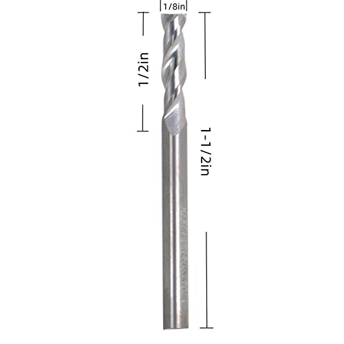 Image of 1 /8 Inch Milling Cutter 2 Slot Carbide End Milling Cutter Suitable for Aluminum Cutting Non-Ferrous Metal Cutting 5 Pieces