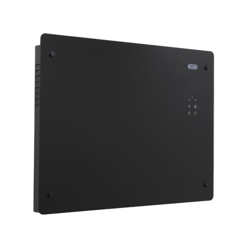 ECOSO Vitrum 1500W Black UK Plug WiFi Glass Panel Smart Electric Heater Feet - 465mm x 640mm