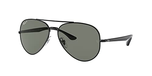 Ray-Ban RB3675 Sunglasses Bundle: RB 3675 002/58 Black Green Polar and Eyewear Cleaning Kit