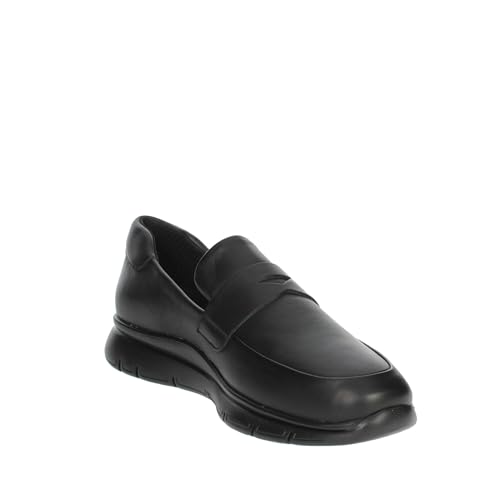 Mocasines de piel Frau 09N5 XL para hombre en color negro con plantilla confort 5