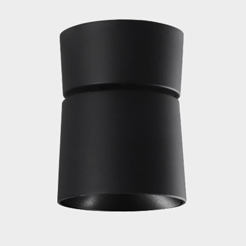 Foco de techo LED, iluminación de acento ajustable, foco direccional, rotación de 90° + 360°, luces empotradas de techo para sala de estar, dormitorio, pasillo, lámpara de pared giratoria (negro 3500