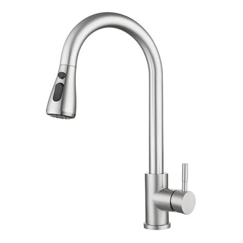 ABRVUAHM Kitchen Sink Taps Mixer With Pull Out Spray, Stainl