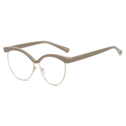 Lunettes de soleil œil de chat anti-lumière bleue léopard café doré