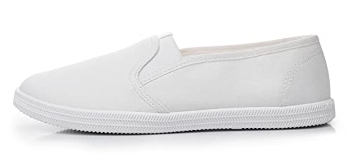 Image of VenusCelia Women's Fortius Canvas Slip-On Sneaker (7.5 M US,White)