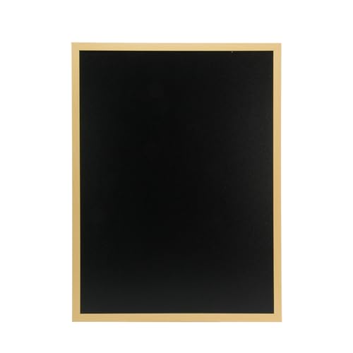 SECURIT - Pizarra de Pared "Woody" + Rotulador de Tiza Líquida - Pizarra Doble Cara - Marco de Madera Lacada - 60 x 80 cm - Color Teca
