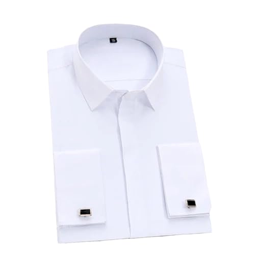 Camisas de esmoquin para hombre, manga larga, con botones, color sólido, para negocios, sociales, 5-539, 3XL