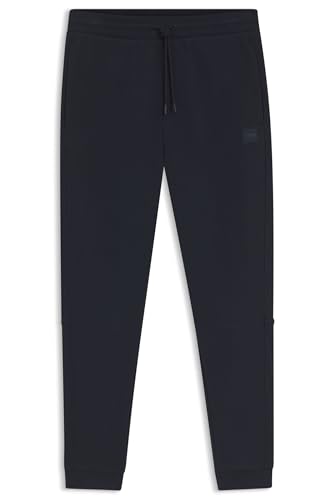 BOSS Mens Sestart Cotton-Terry Tracksuit Bottoms with Logo Patch