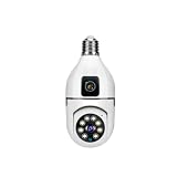BXGBWKZHRQF 8MP E27 Bulb WiFi Security Cam Dual Lens AI Human Tracking Two-Way Audio Dual Screen Voice Alarm(8MP Cam Only)